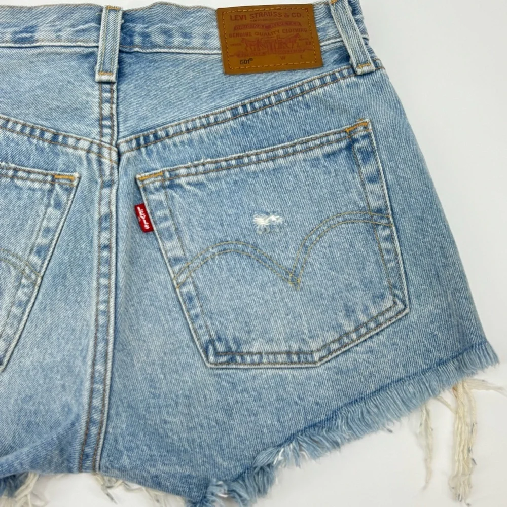 Levi’s 501 Distressed Button Fly Denim Cutoffs Shorts - Picture 7 of 12